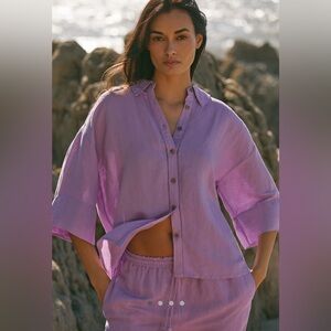 Anthro Linen Button down shirt